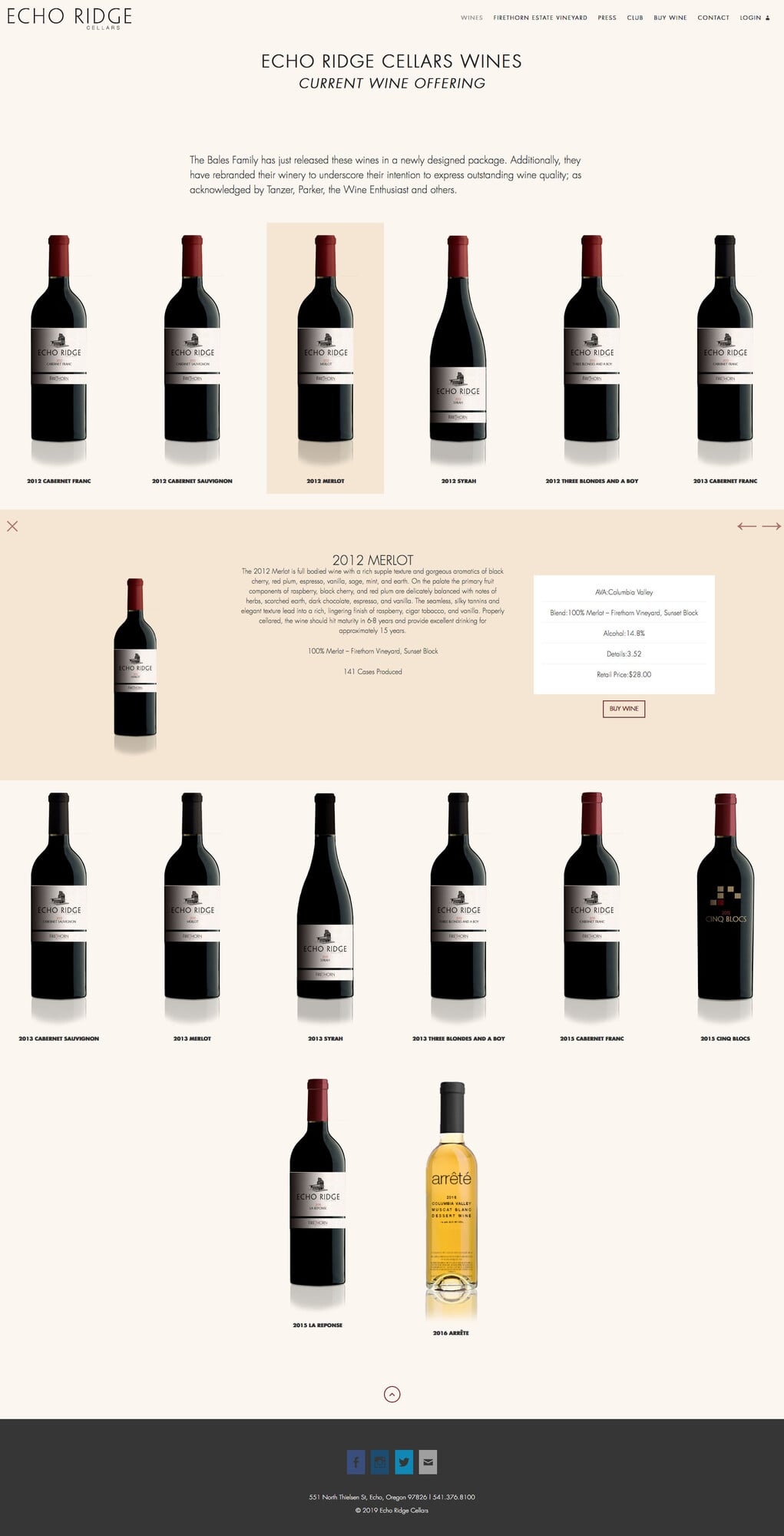 Echo Ridge Cellars - Wines