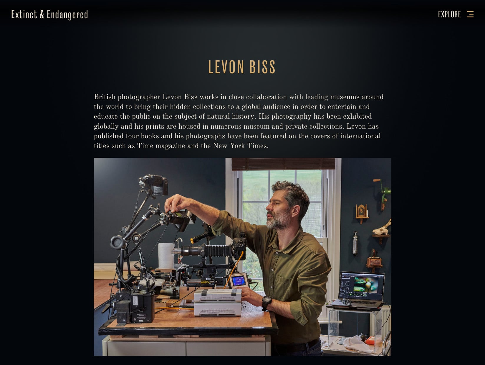 E&E Website - About Levon Biss